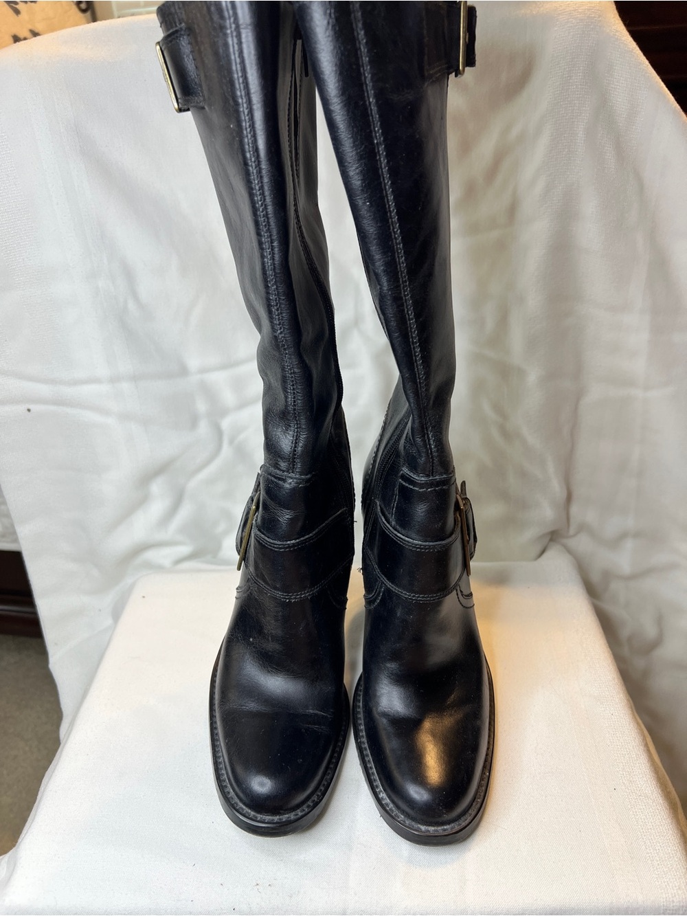 BP Julius-Lea Leather Mid Calf Boots. Decorative Gold Buckle. Women’s size 7 - Picture 6 of 6